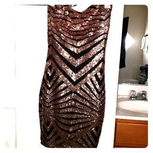 Rose gold sparkly dress
